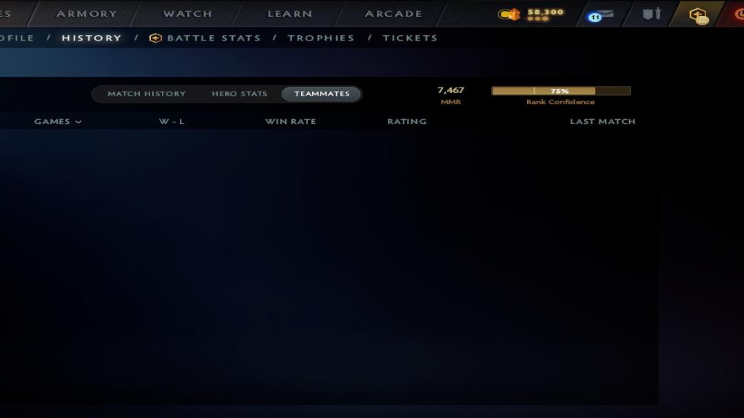 High-Ranked Dota 2 Account with 7466 MMR and 234 Hours Played