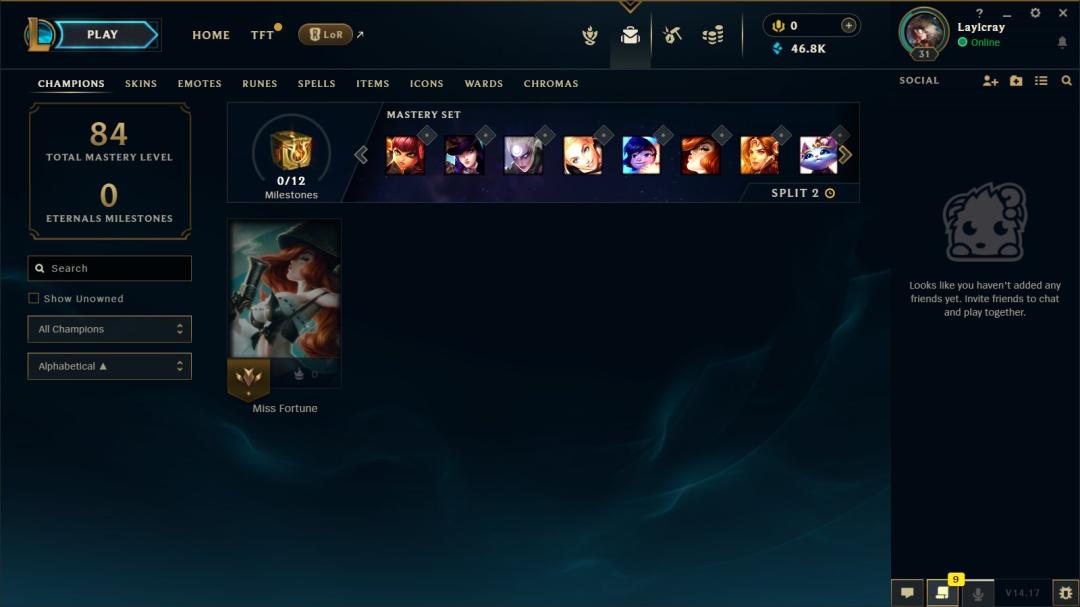 Level 30 EU West Account with 1 Champion, Unranked Status
