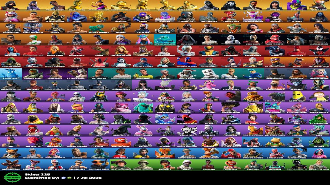 Diverse Collection of 225 Skins for PC Battle Royale 🖥🎭