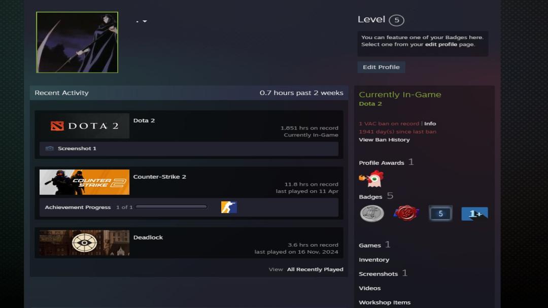High-Ranked Dota 2 Account with 7300 MMR and 2000 Hours Played