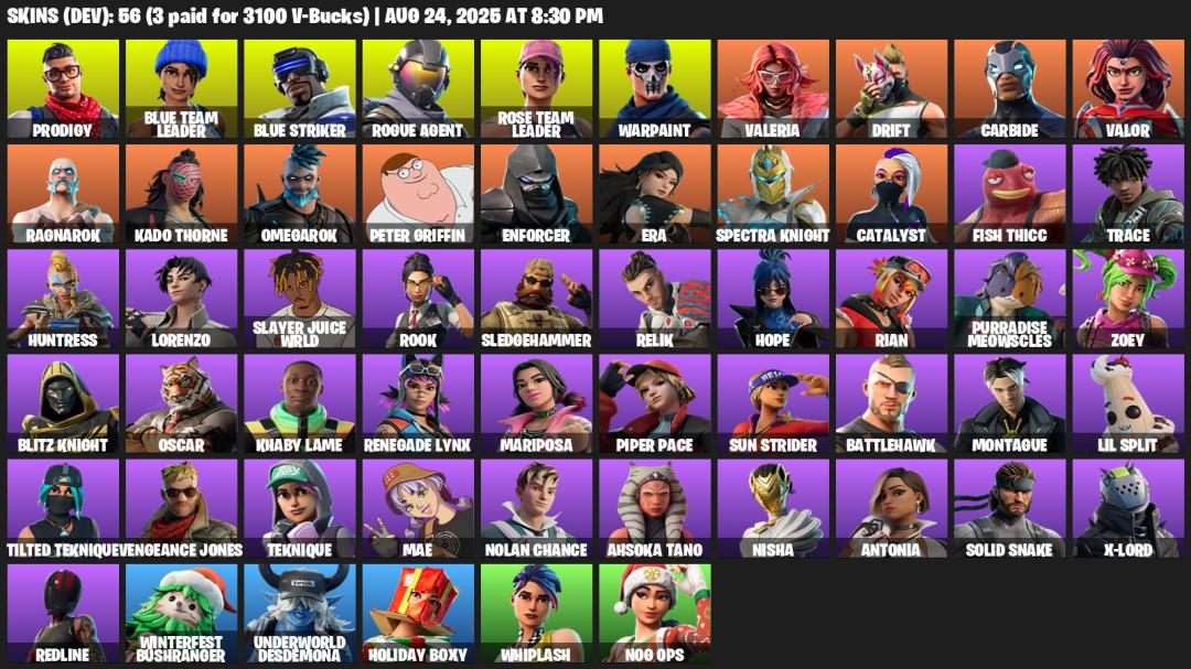 Diverse Collection of 56 Unique Skins for Battle Royale 🖥🎭