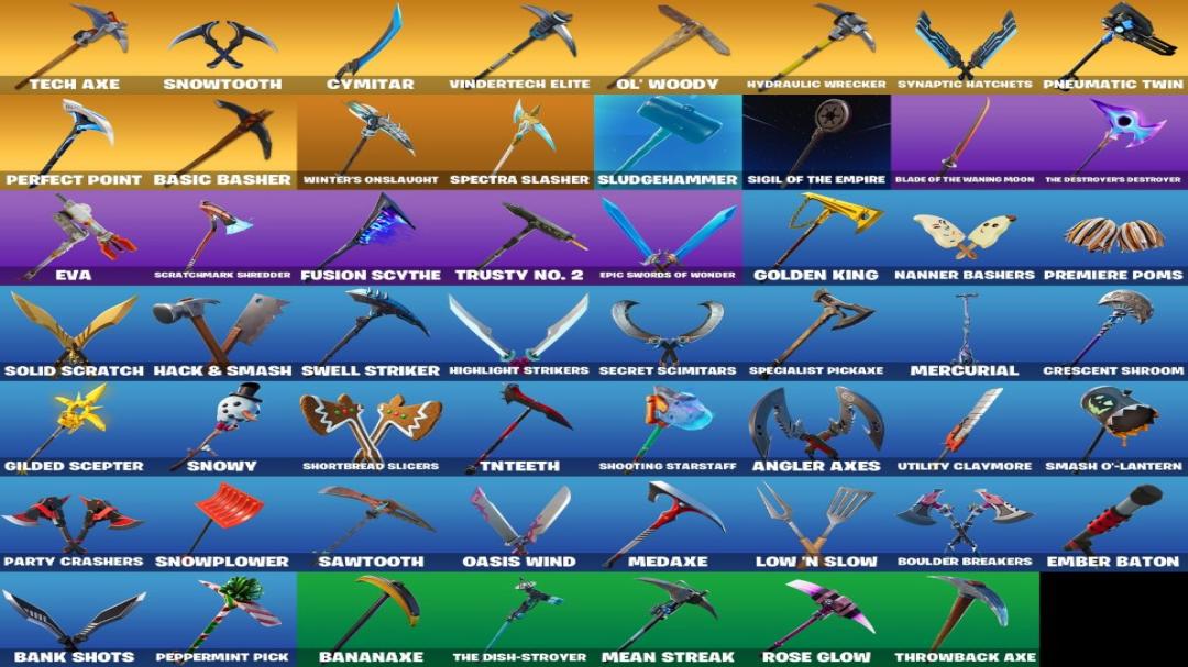 Diverse Collection of 44 Unique Fortnite Skins for PC Battle Royale