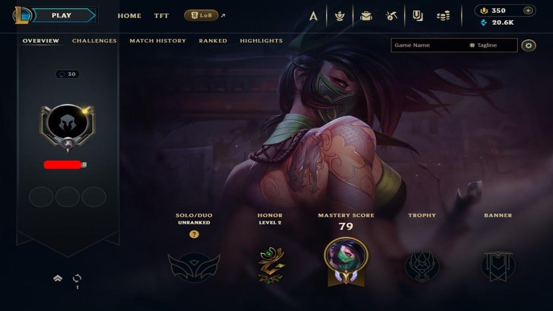 Unique Level 30 NA Account with 8 Skins and Unranked Rank
