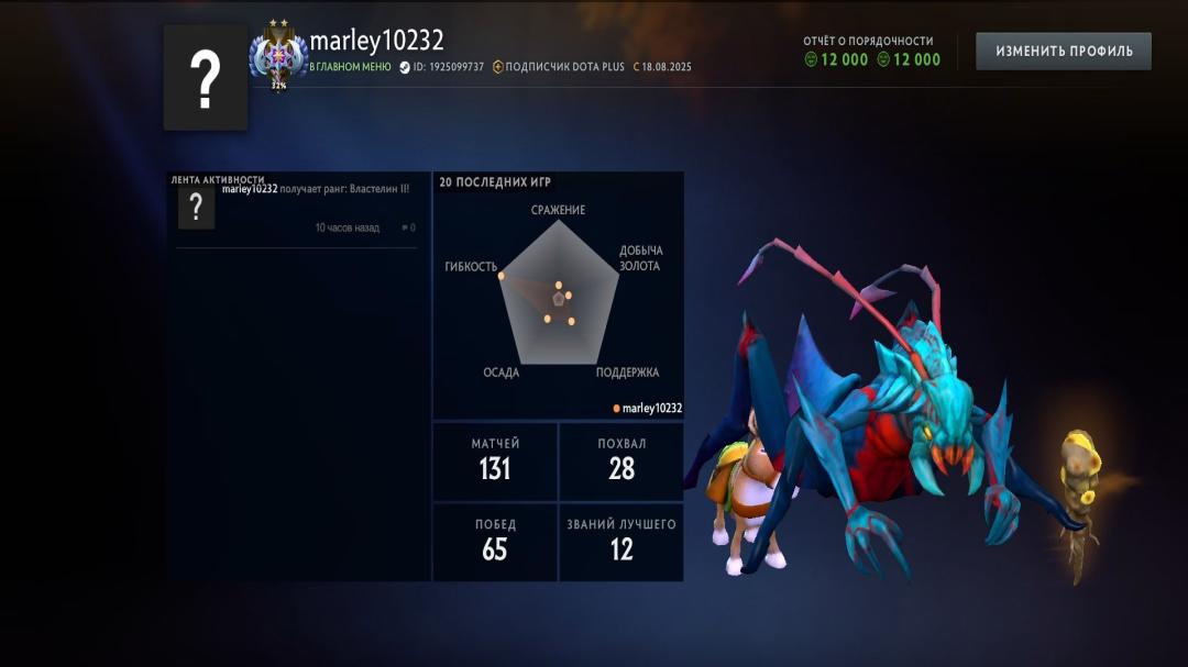 🏅 MMR 4054 | 🕒 185h | 🛡 Integrity 12000