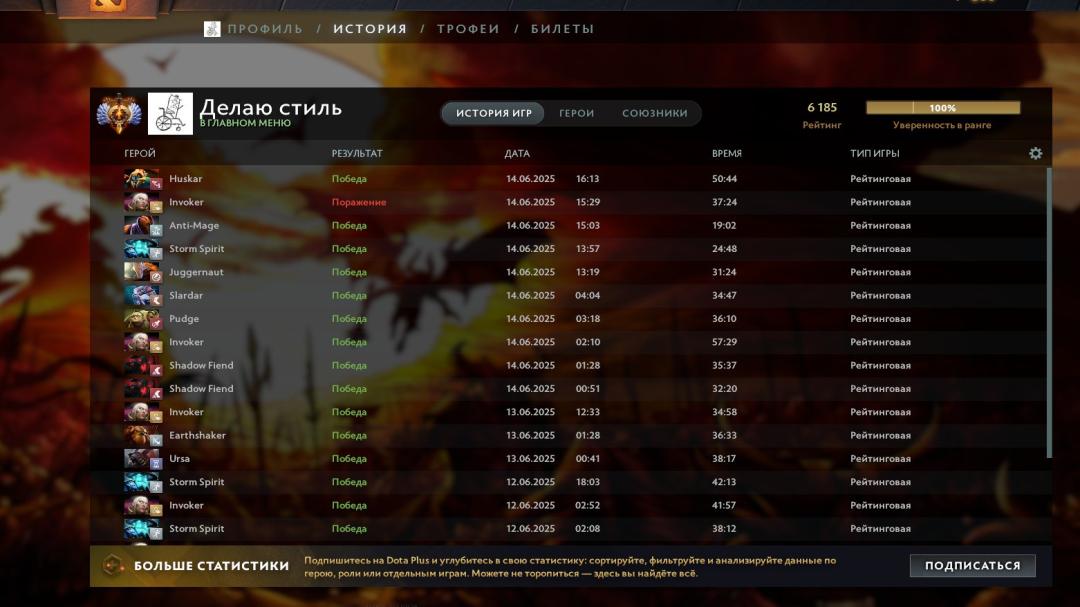 High-Ranked Dota 2 Account with 6150 MMR and 1700 Hours Played