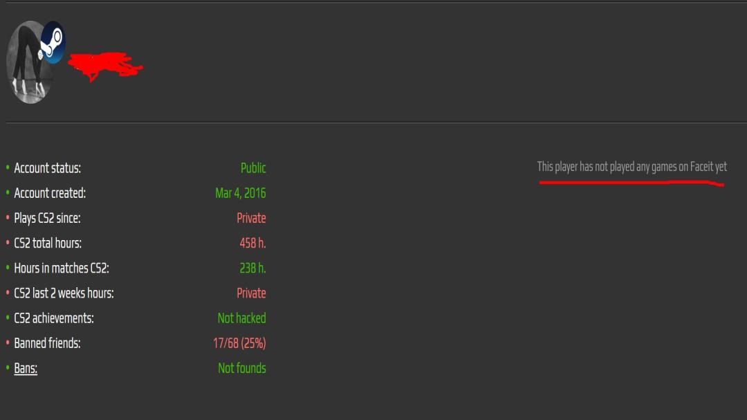 Prime Account with CS Rating and FACEIT ELO