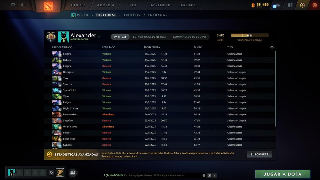 Ranked Dota 2 Account with 3520 MMR and 2013 Hours Played