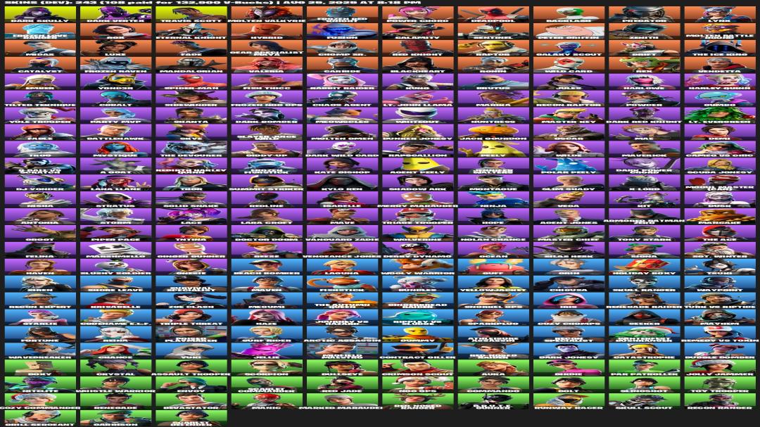 Unique Battle Royale Collection with 243 Skins on PC 🎭🖥