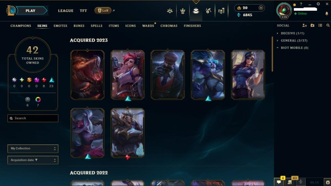 Epic EU West Account with 81 Champions and 42 Skins