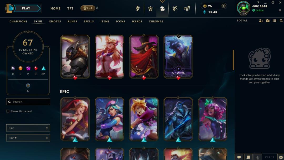 EU West Account with 78 Champions and 67 Skins, Level 129