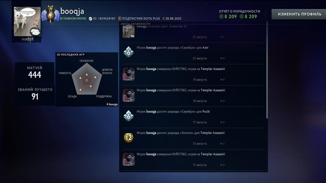 🏅 MMR 4764 | 🕒 493h | 🛡 Integrity 8209