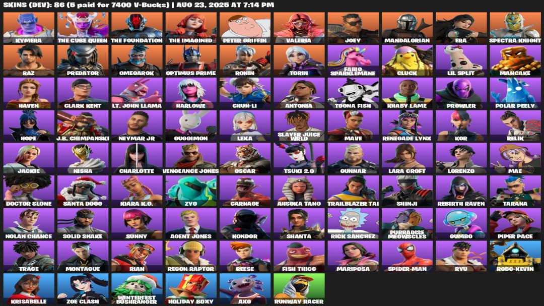 Diverse Collection of 86 Unique Skins for PC Battle Royale