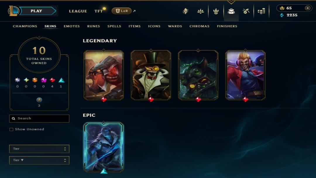 Unranked EU West Account with 43 Champions and 13 Skins