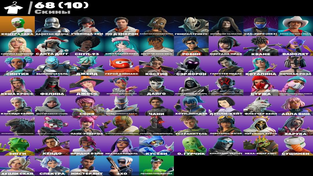 Diverse Collection of 68 Unique Skins for PC Battle Royale