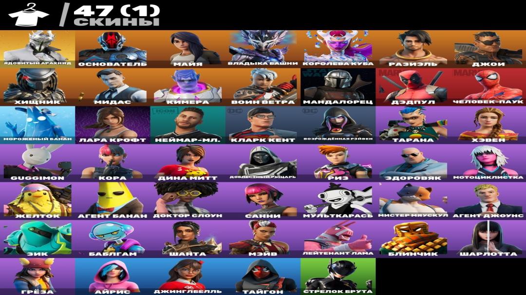 Diverse Fortnite Collection with 47 Unique Skins 🎭🖥