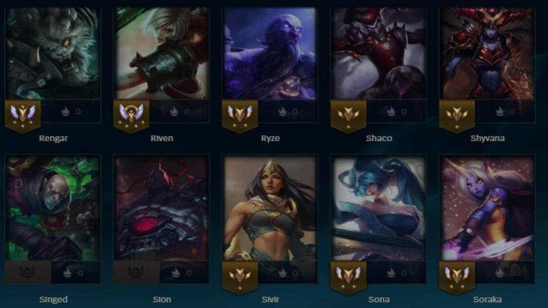Unranked Account with 91 Champions and 22 Skins on EU Nordic &amp; East