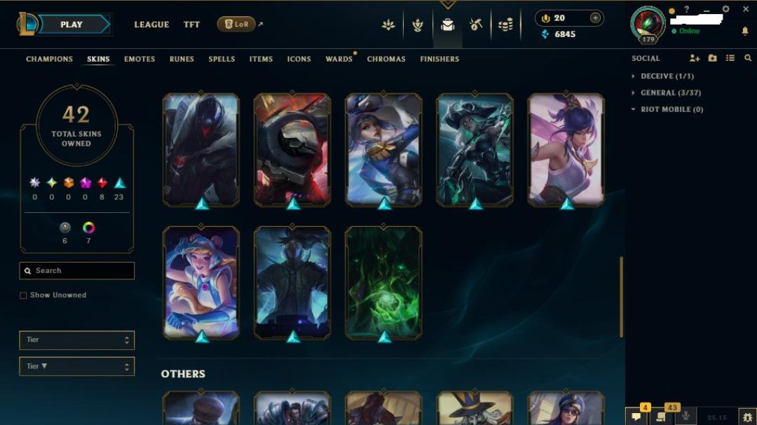 Epic EU West Account with 81 Champions and 42 Skins