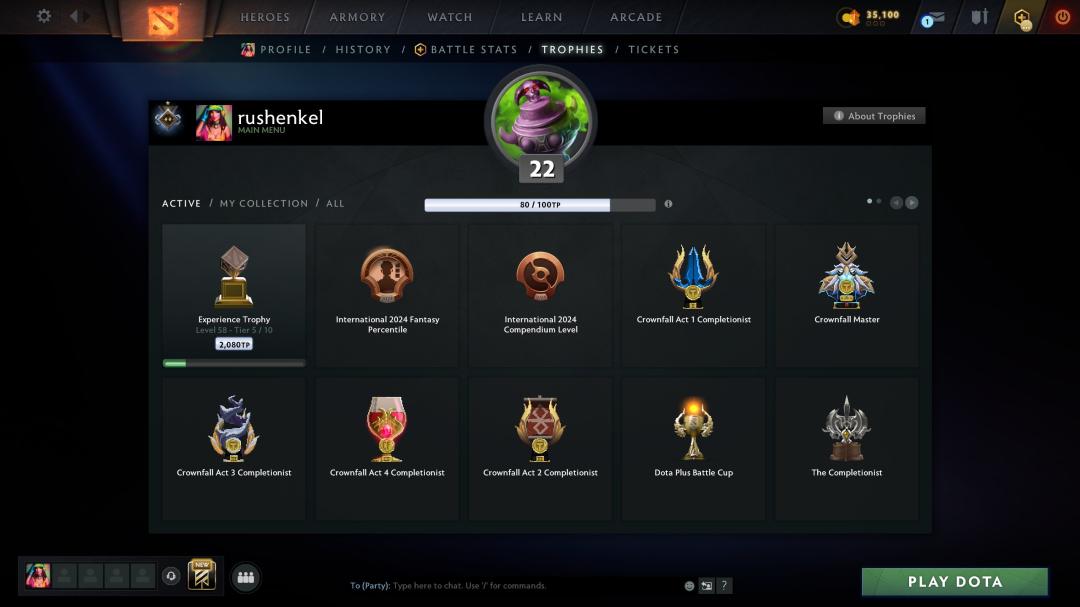 Ranked Dota 2 Account with 1484 MMR and 200 Hours Played