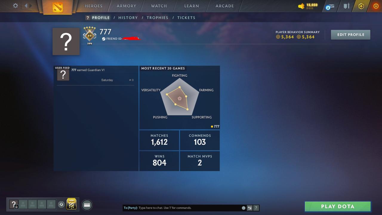 🎮 DOTA 2 Account with 1405 MMR | 2800 Hours | Trust Factor 5300 ✅