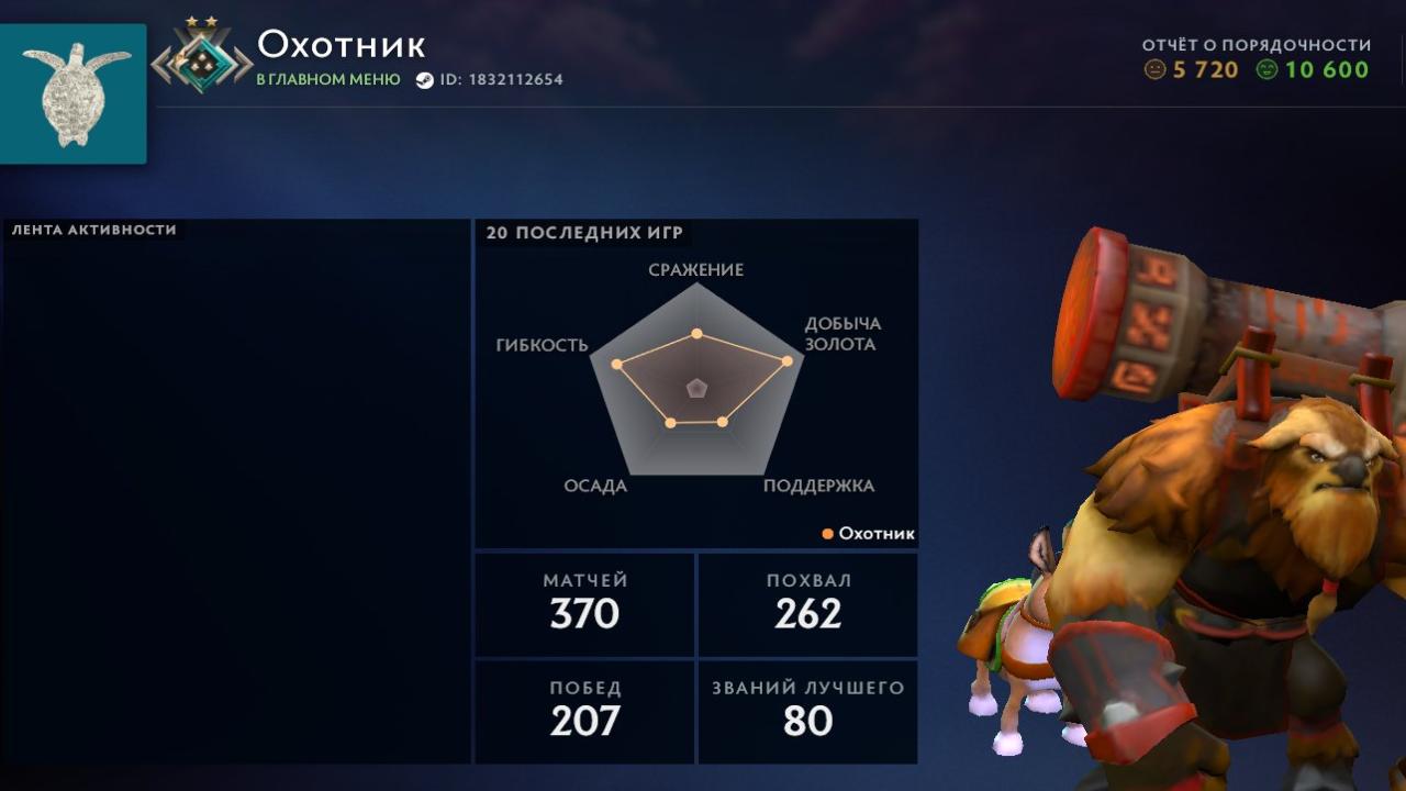 Dota 2 Account with 3296 MMR and 1824 Hours Played