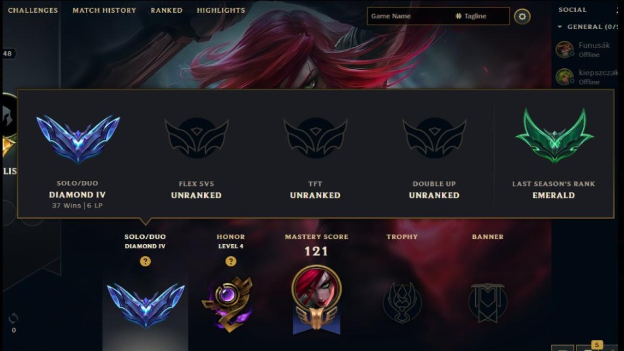 Diamond Account with 45 Champions and 5 Skins on EU West