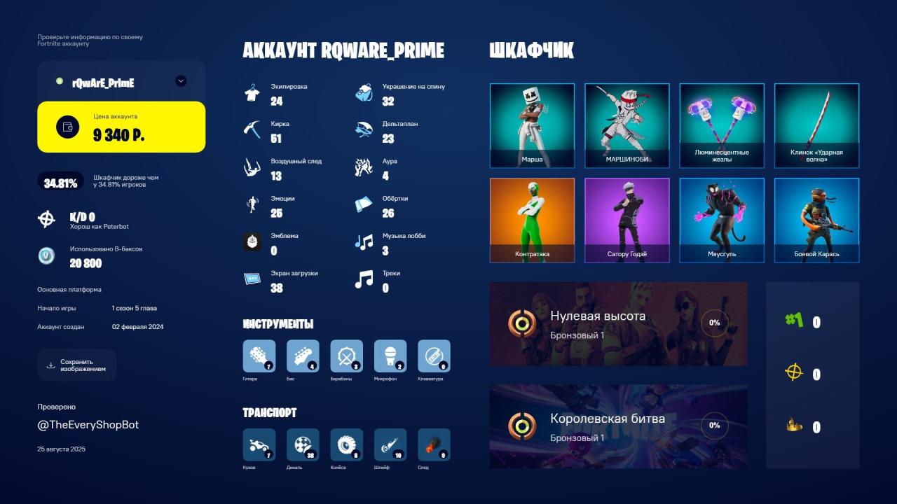 Diverse Fortnite Collection with 25 Unique Skins 🎭🖥