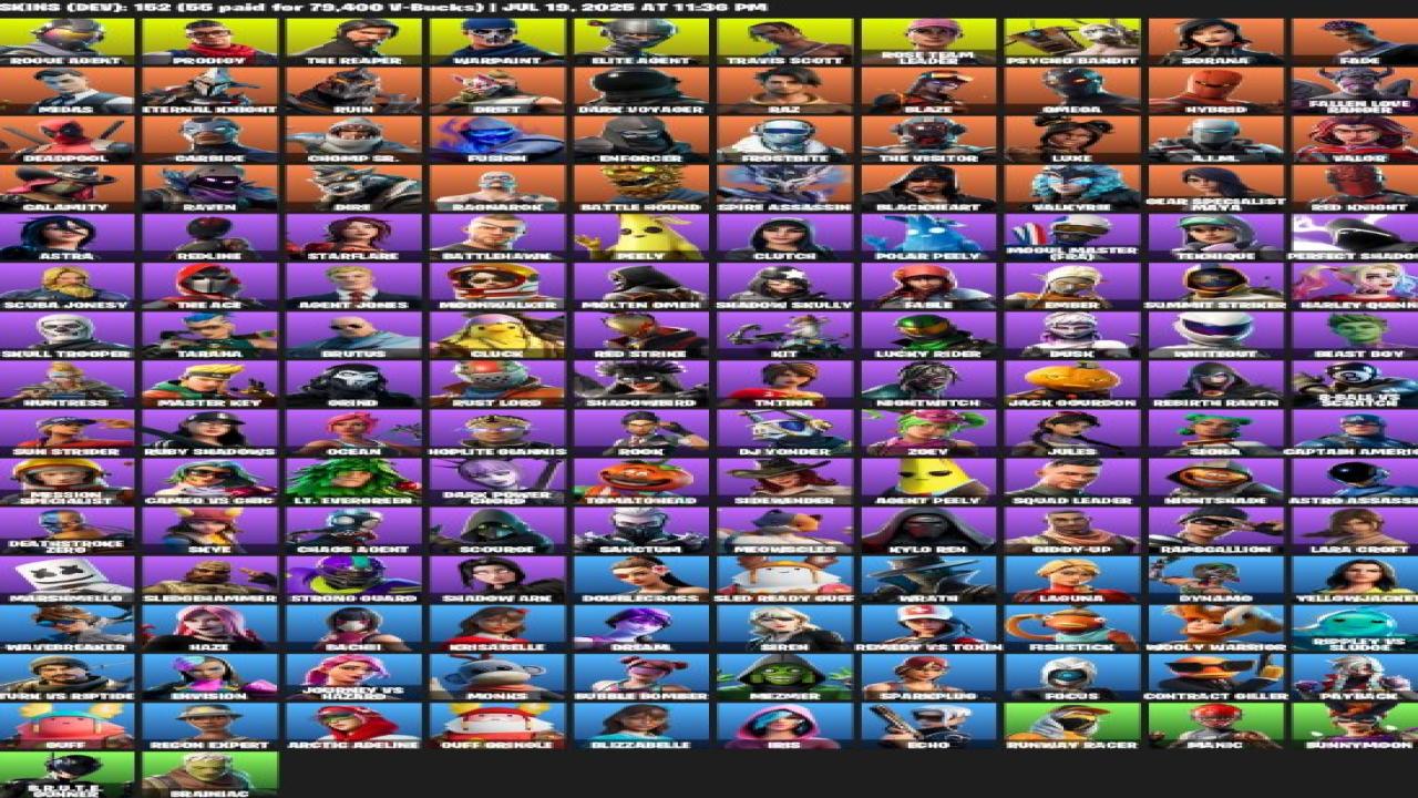 Diverse Fortnite Collection with 163 Unique Skins 🎭🖥