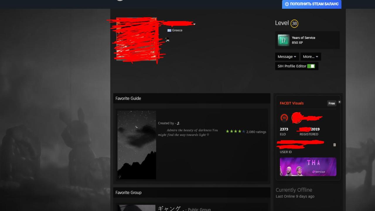 Prime FACEIT Account with 2373 ELO and Registration