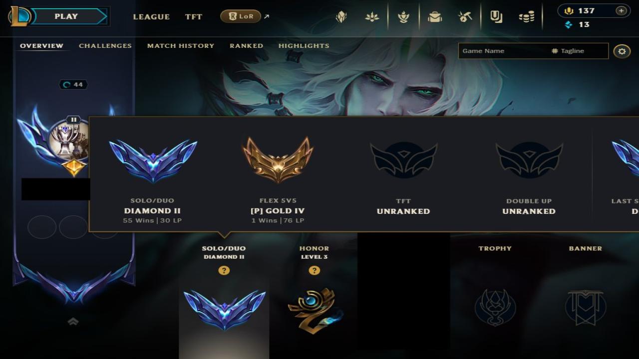 Diamond Account with 36 Champions and 34 Skins on EU West