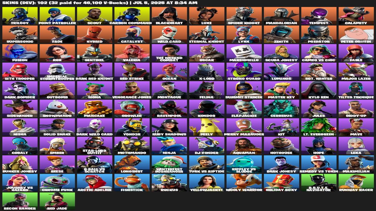 Diverse Collection of 47 Unique Skins for Battle Royale on PC