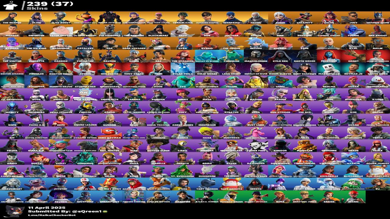 Diverse Fortnite Collection with 239 Unique Skins 🎭🖥