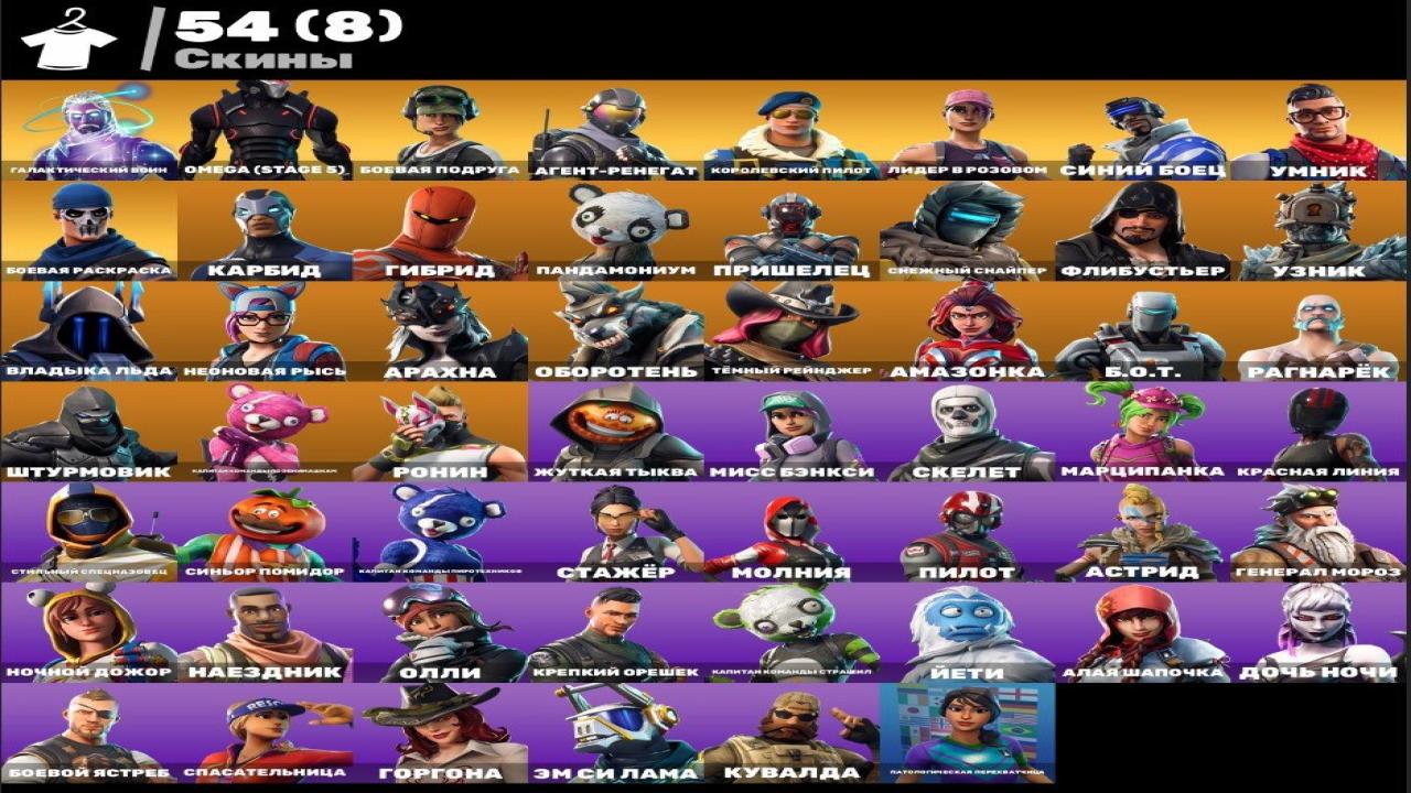 Diverse Fortnite Collection with 54 Unique Skins on PC 🎭🖥