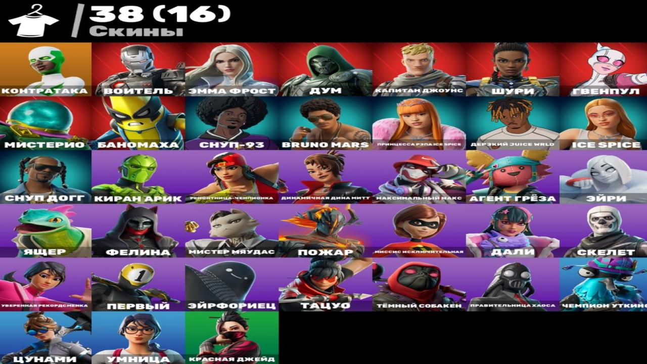 Diverse Fortnite Collection with 38 Unique Skins on PC 🎭🖥