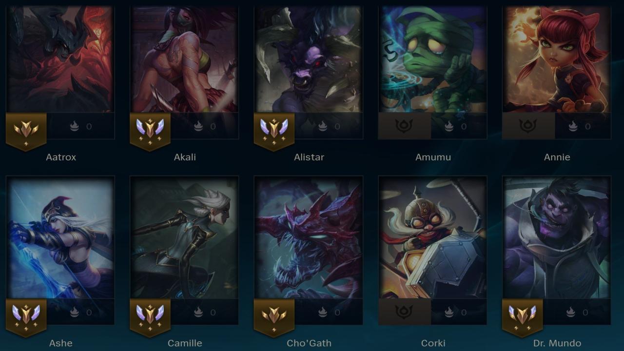 Level 72 Account with 58 Champions and 23 Skins on EU Nordic &amp; East