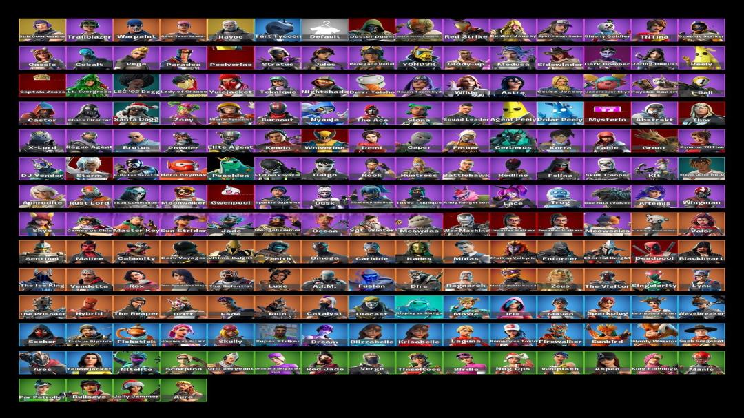Diverse Fortnite Collection with 199 Unique Skins on PC 🖥🎭