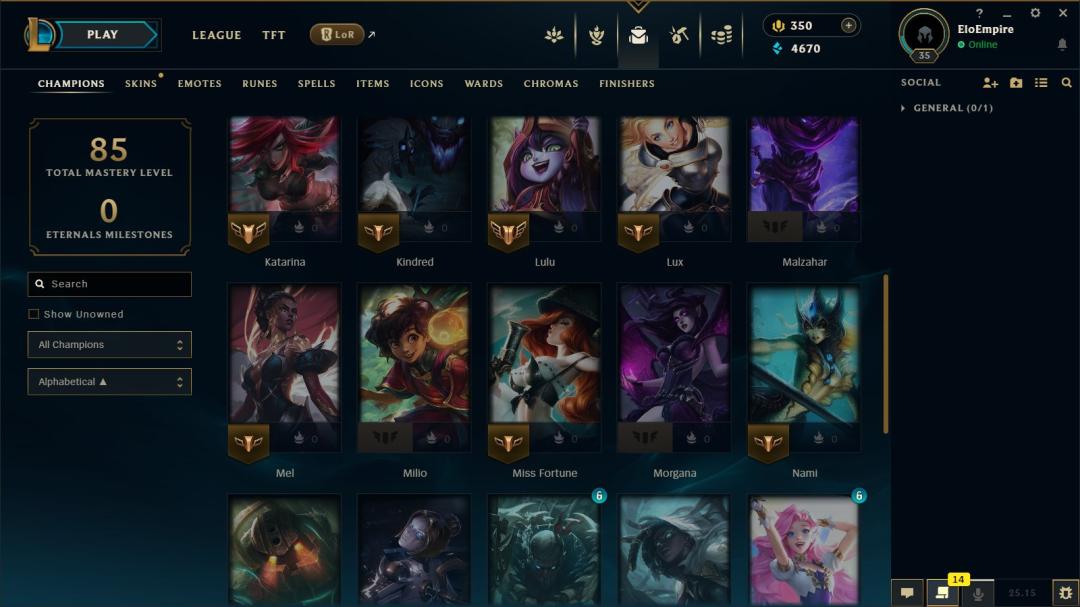 Gold Rank Account on EU West with 32 Champions and Level 35