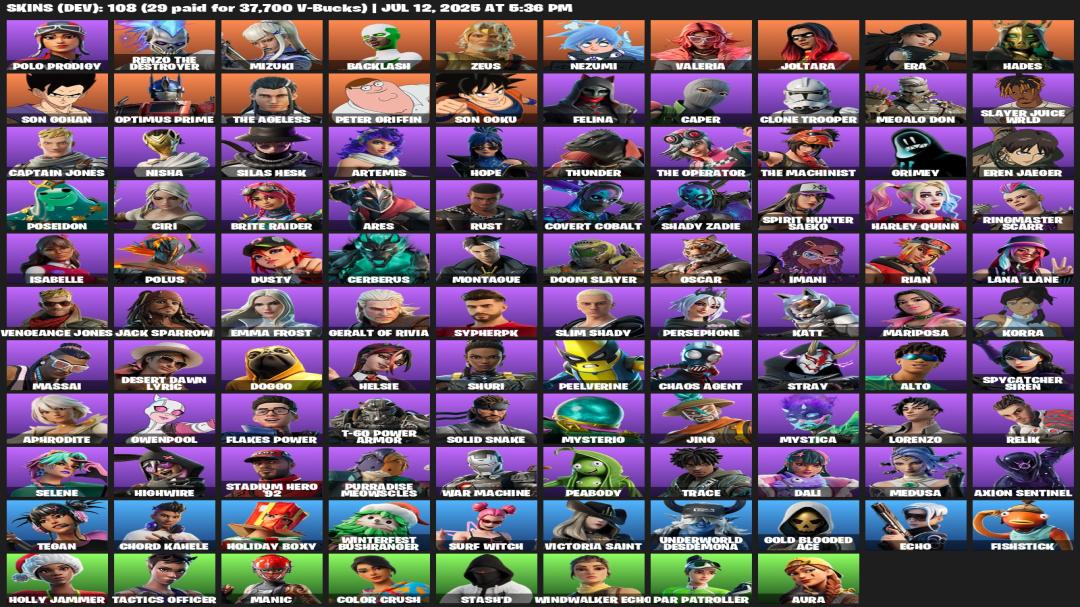 Diverse Fortnite Collection with 72 Unique Skins on PC 🎭🖥