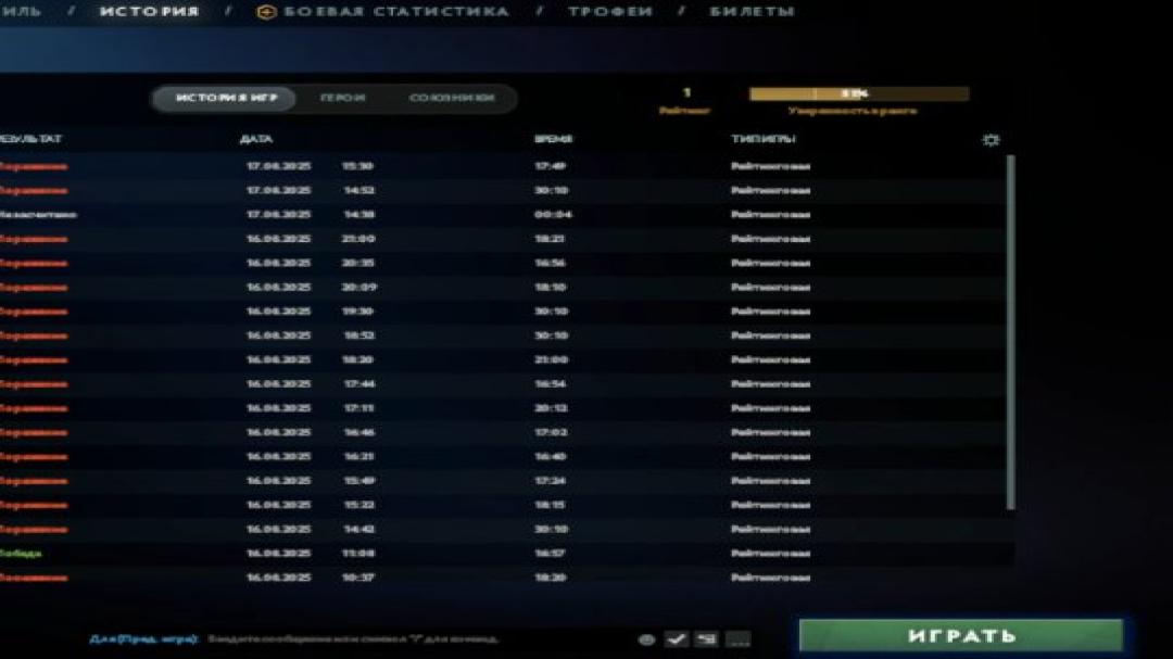 🏅 MMR 1 | 🕒 200h | 🛡 Integrity 10124