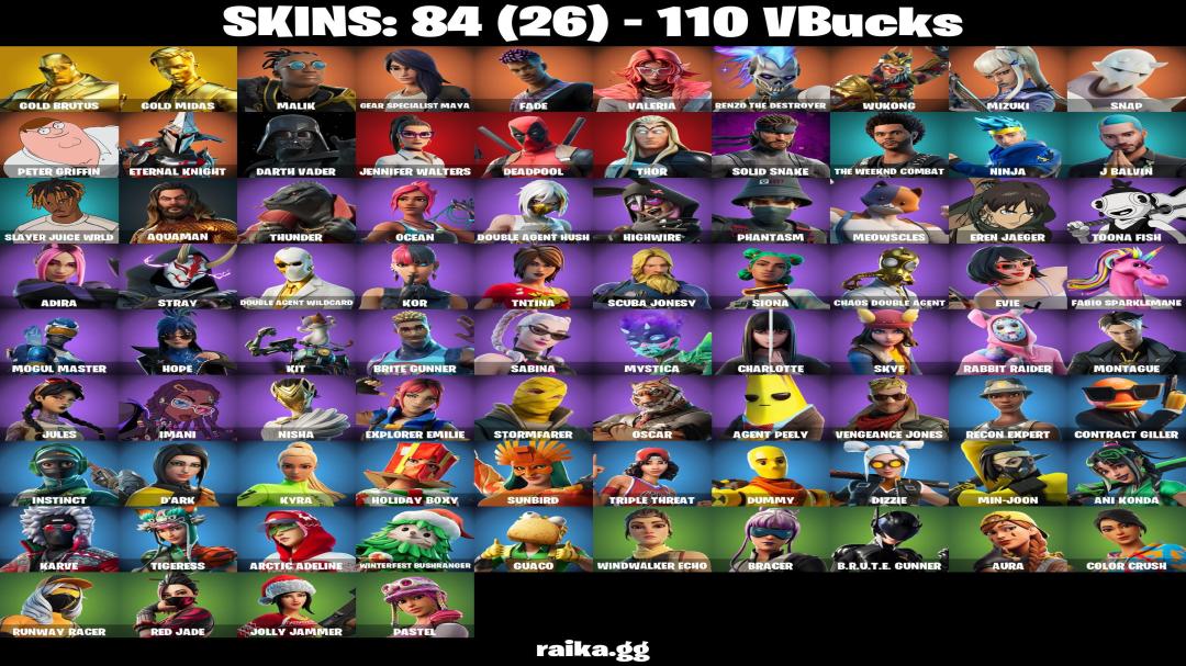 Diverse Collection of 84 Unique Skins for PC Battle Royale