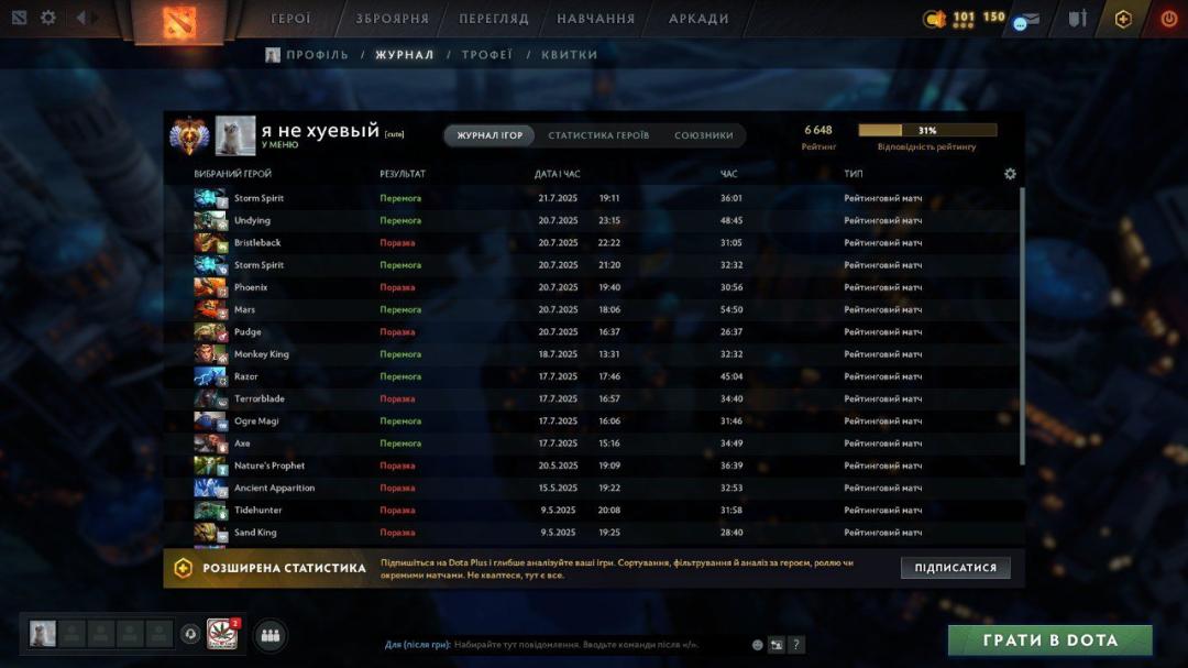 🏅 MMR 6648 | 🕒 450h | 🛡 Integrity 10000