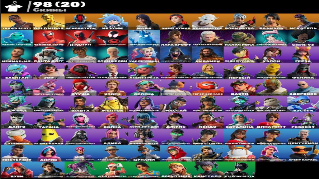 Diverse Fortnite Collection with 98 Unique Skins on PC 🎭🖥