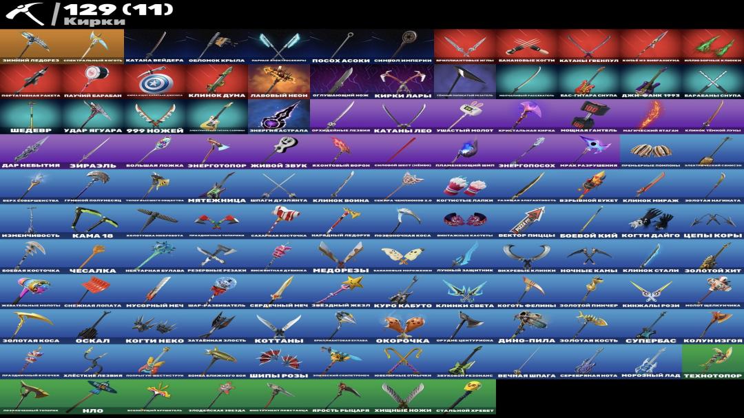Diverse Fortnite Collection with 128 Unique Skins 🖥🎭