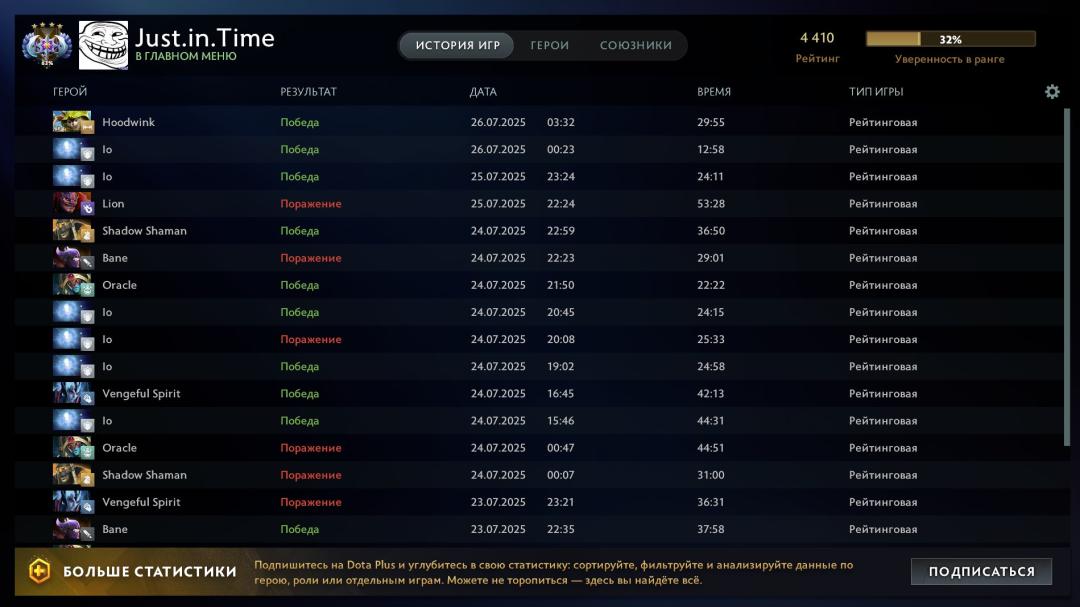🏅 MMR 4410 | 🕒 2558h | 🛡 Integrity 7823