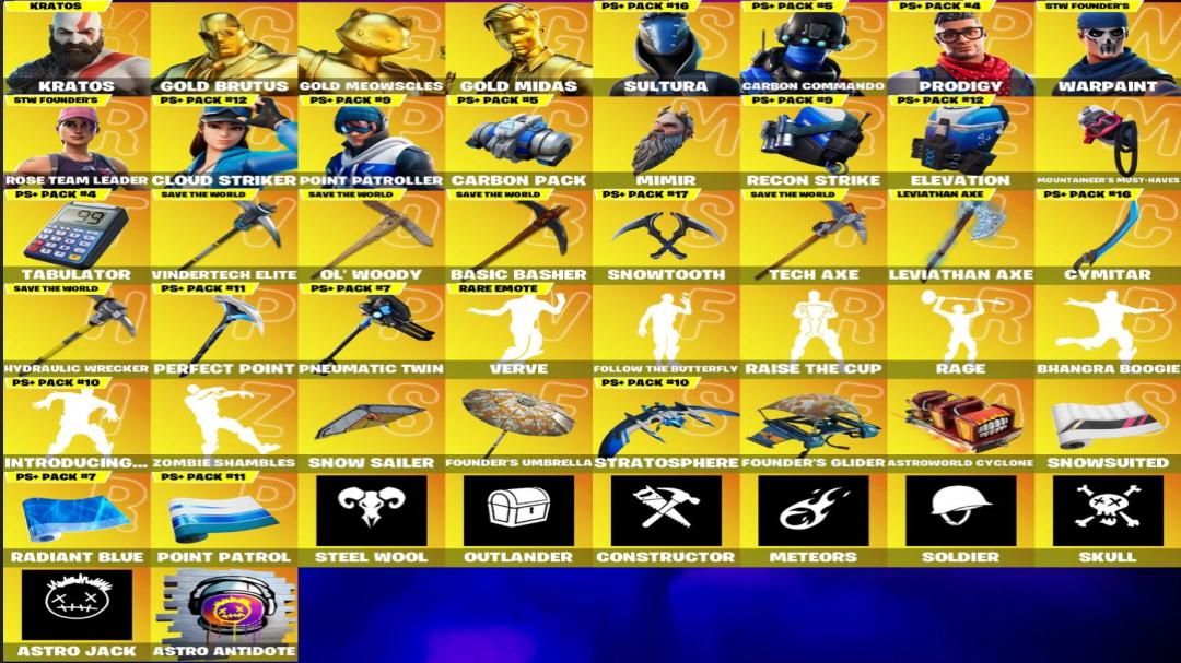 Diverse Fortnite Collection with 166 Unique Skins 🎭🖥