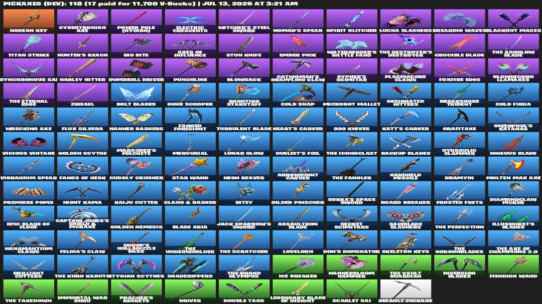 Diverse Fortnite Collection with 72 Unique Skins on PC 🎭🖥