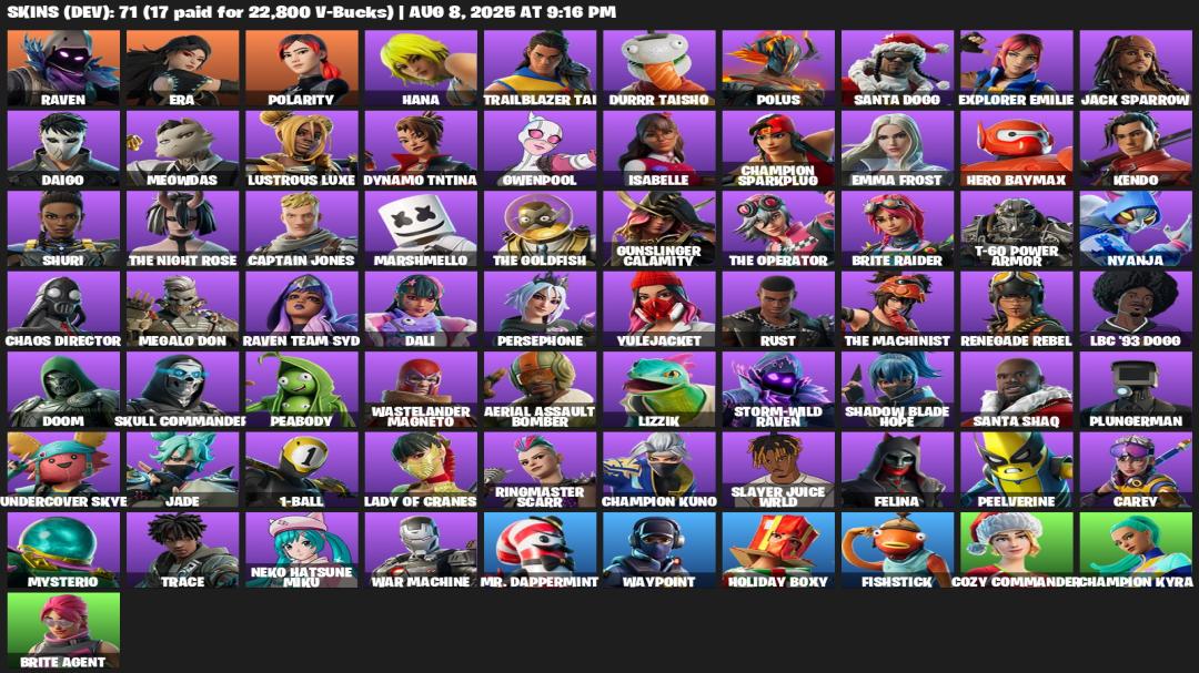 Diverse Collection of 71 Unique Skins for PC Battle Royale 🎭🖥