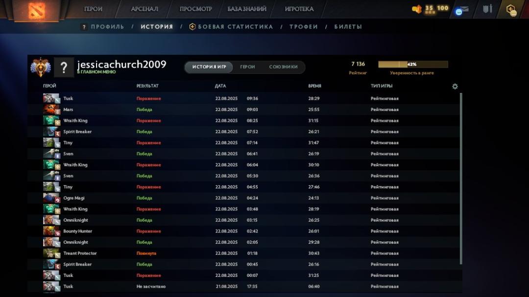 🏅 MMR 7136 | 🕒 581h | 🛡 Integrity 11760