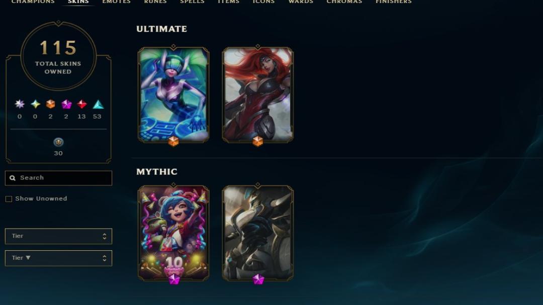 Diverse EU West Account with 127 Champions and 115 Skins