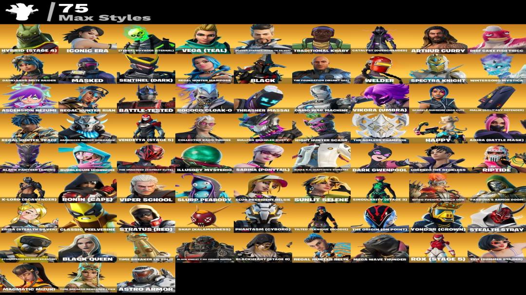 Diverse Fortnite Collection with 167 Unique Skins 🎭🖥