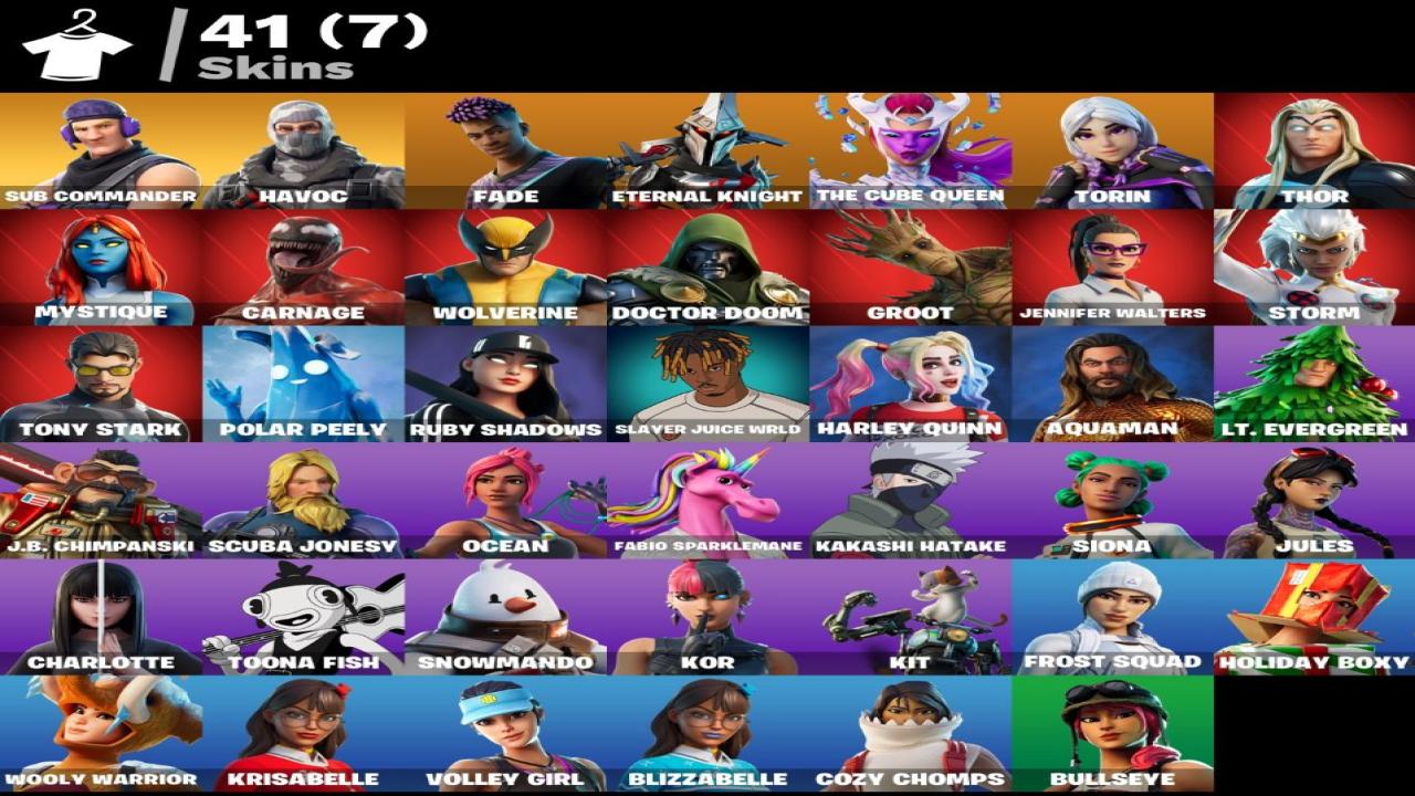 Diverse Fortnite Collection with 41 Unique Skins on PC 🎭🖥